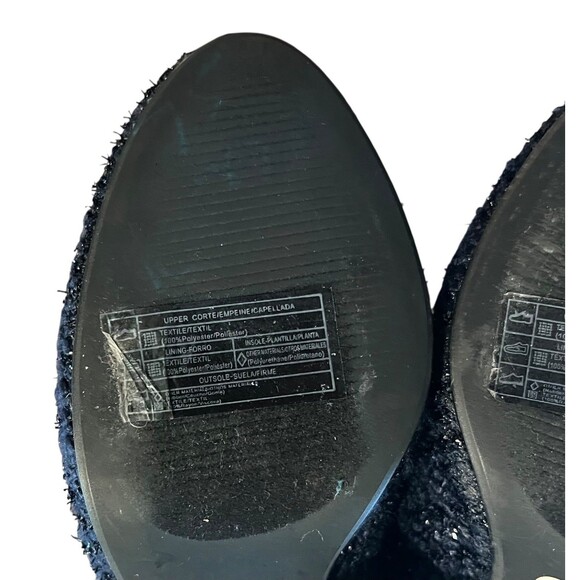 Forever 21 Tweed Lace-up Boots w Zipper Size 7.5 Blue Metallic Grandma Boots - Picture 7 of 10